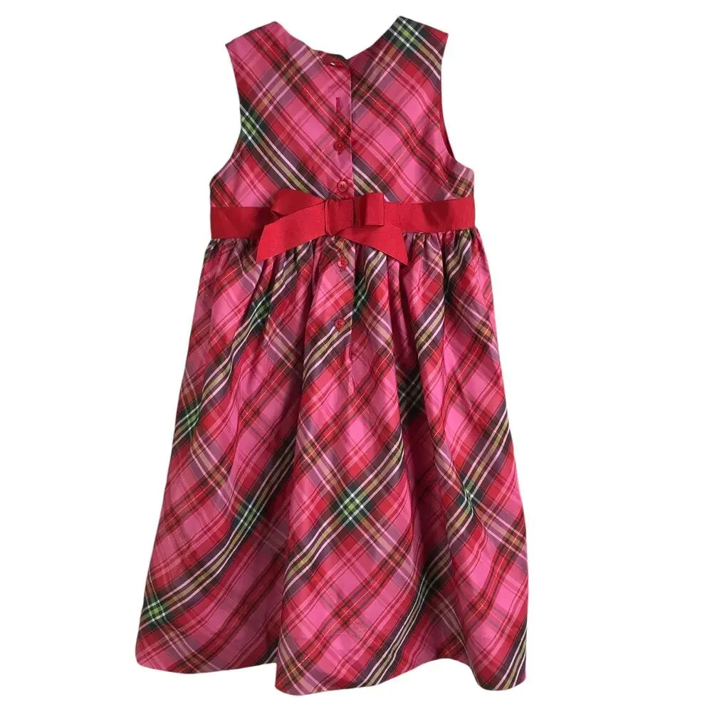 Gap Dress Toddler Girl s 5‎ Red Tartan Plaid Christmas Holiday Sleeveless